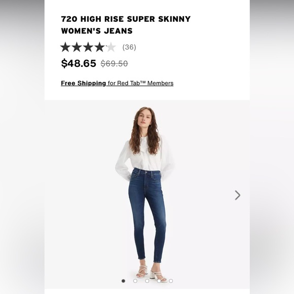 Levi’s 720 High Rise Skinny Jeans - Picture 5 of 5